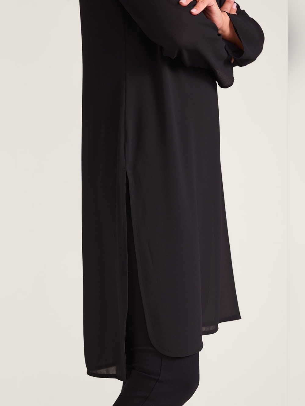 Soft Surroundings Relaxed Elegance Tunic Midnight Black Small 6-8 Sheer NEW NWT - Picture 5 of 6